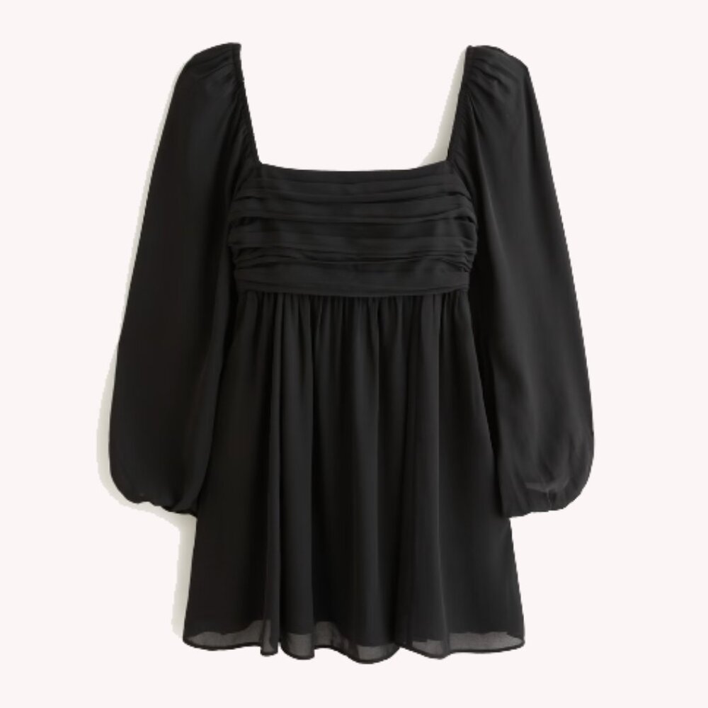 NWOT Abercrombie & Fitch - Emerson Balloon Sleeve Mini Dress Black XS